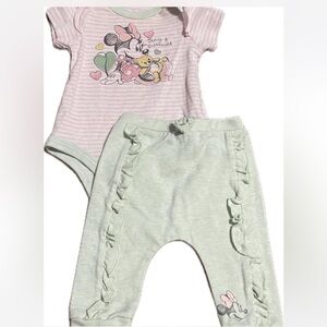 Disney Pink and Mint Baby Outfit Set